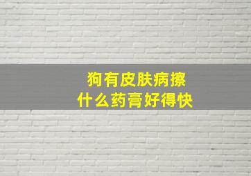 狗有皮肤病擦什么药膏好得快