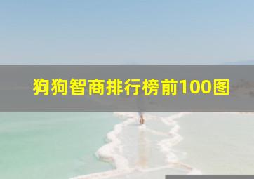 狗狗智商排行榜前100图