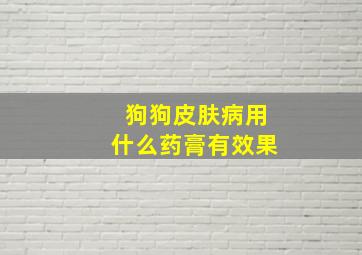 狗狗皮肤病用什么药膏有效果