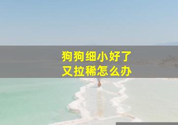 狗狗细小好了又拉稀怎么办