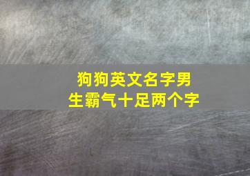 狗狗英文名字男生霸气十足两个字