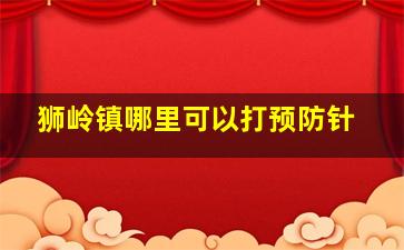 狮岭镇哪里可以打预防针