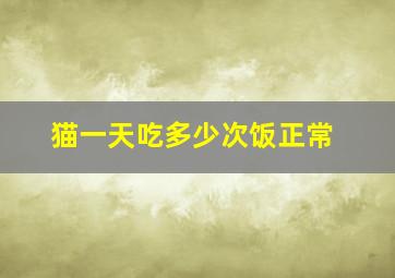 猫一天吃多少次饭正常