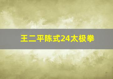 王二平陈式24太极拳