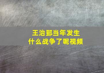 王治郅当年发生什么战争了呢视频