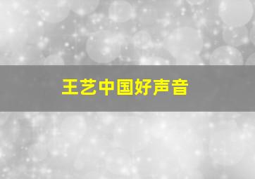 王艺中国好声音