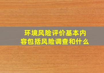 环境风险评价基本内容包括风险调查和什么