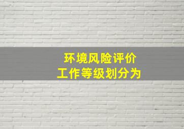 环境风险评价工作等级划分为