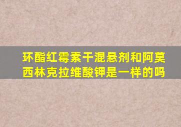 环酯红霉素干混悬剂和阿莫西林克拉维酸钾是一样的吗