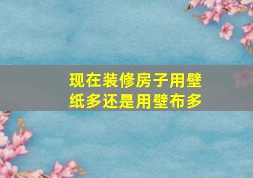 现在装修房子用壁纸多还是用壁布多