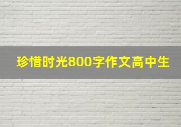 珍惜时光800字作文高中生