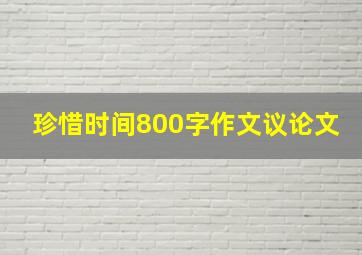 珍惜时间800字作文议论文