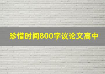 珍惜时间800字议论文高中