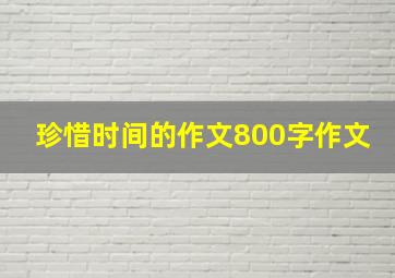 珍惜时间的作文800字作文