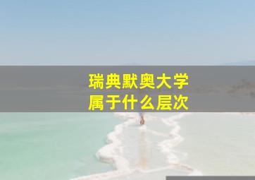 瑞典默奥大学属于什么层次