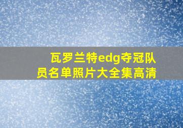 瓦罗兰特edg夺冠队员名单照片大全集高清