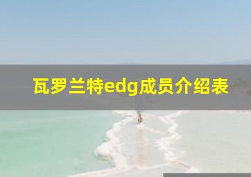 瓦罗兰特edg成员介绍表