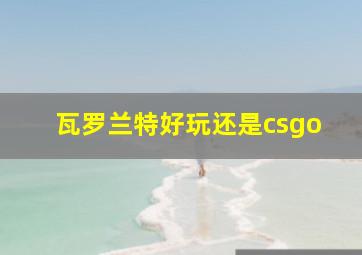 瓦罗兰特好玩还是csgo