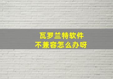 瓦罗兰特软件不兼容怎么办呀