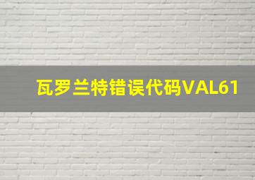 瓦罗兰特错误代码VAL61