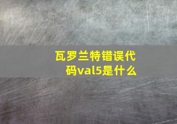 瓦罗兰特错误代码val5是什么