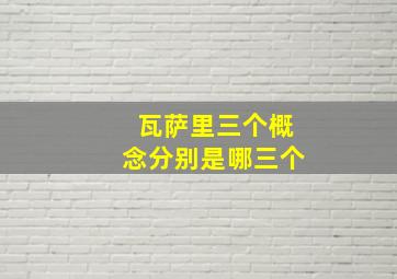 瓦萨里三个概念分别是哪三个