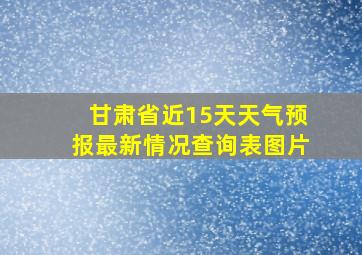 甘肃省近15天天气预报最新情况查询表图片