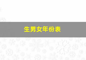 生男女年份表