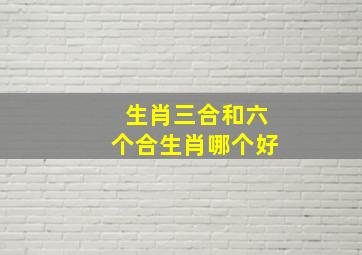 生肖三合和六个合生肖哪个好