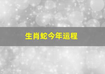 生肖蛇今年运程