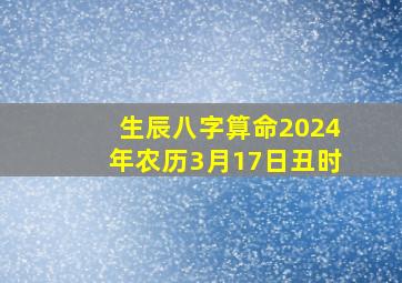 生辰八字算命2024年农历3月17日丑时