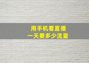 用手机看直播一天要多少流量