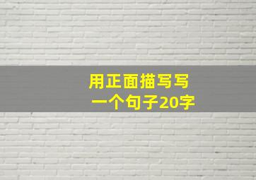 用正面描写写一个句子20字