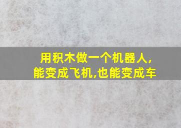 用积木做一个机器人,能变成飞机,也能变成车