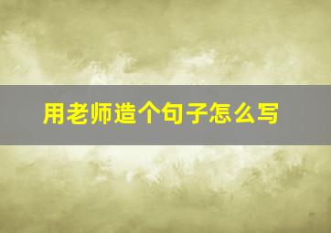 用老师造个句子怎么写