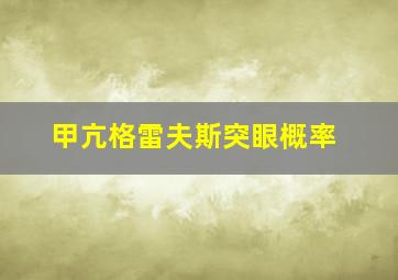 甲亢格雷夫斯突眼概率