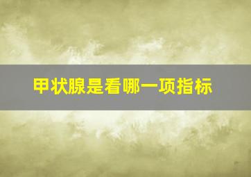 甲状腺是看哪一项指标