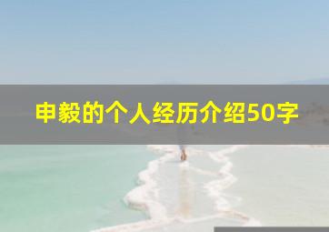 申毅的个人经历介绍50字