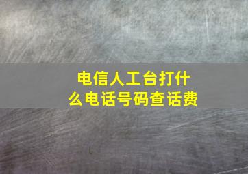 电信人工台打什么电话号码查话费