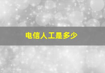 电信人工是多少