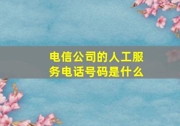 电信公司的人工服务电话号码是什么