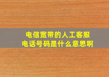 电信宽带的人工客服电话号码是什么意思啊