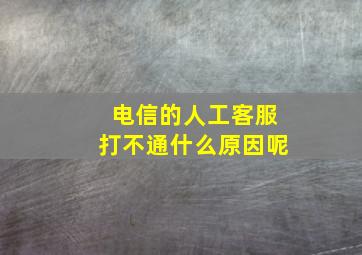 电信的人工客服打不通什么原因呢