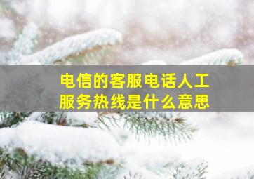 电信的客服电话人工服务热线是什么意思