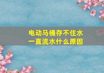 电动马桶存不住水一直流水什么原因