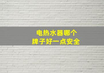 电热水器哪个牌子好一点安全