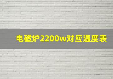 电磁炉2200w对应温度表