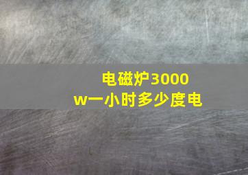 电磁炉3000w一小时多少度电