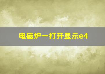 电磁炉一打开显示e4