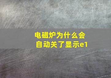 电磁炉为什么会自动关了显示e1